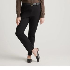 Quince Black Ultra-Stretch Ponte Straight Leg 4 Pocket Pant Women's M